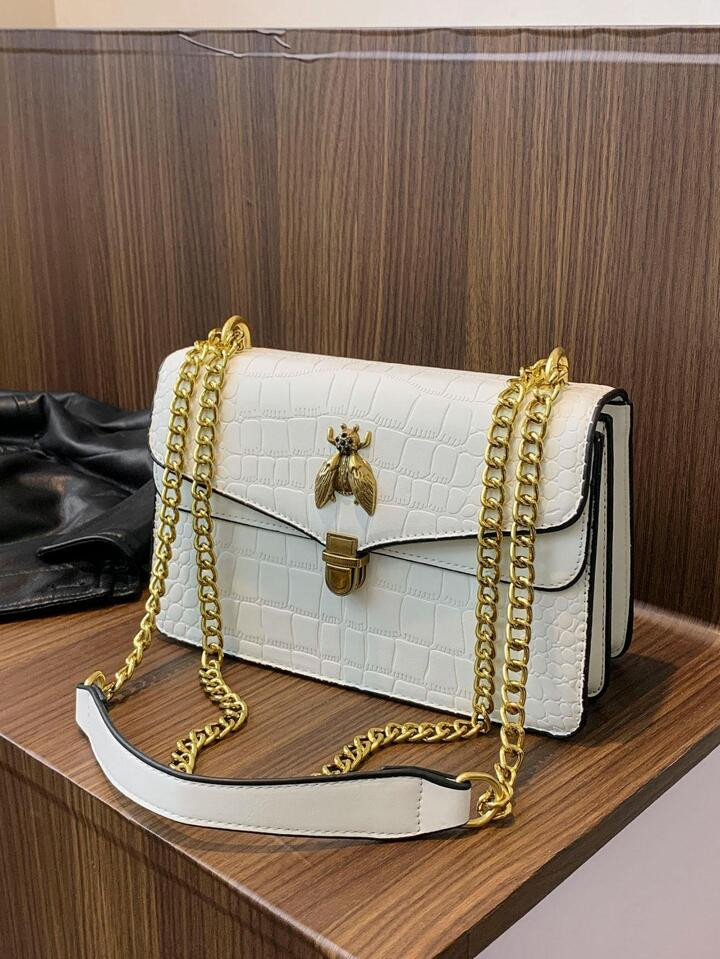 Sac de chaîne de modèle de soirée luxueux pour femmes à la mode avec motif crocodile, sac à ... | SHEIN