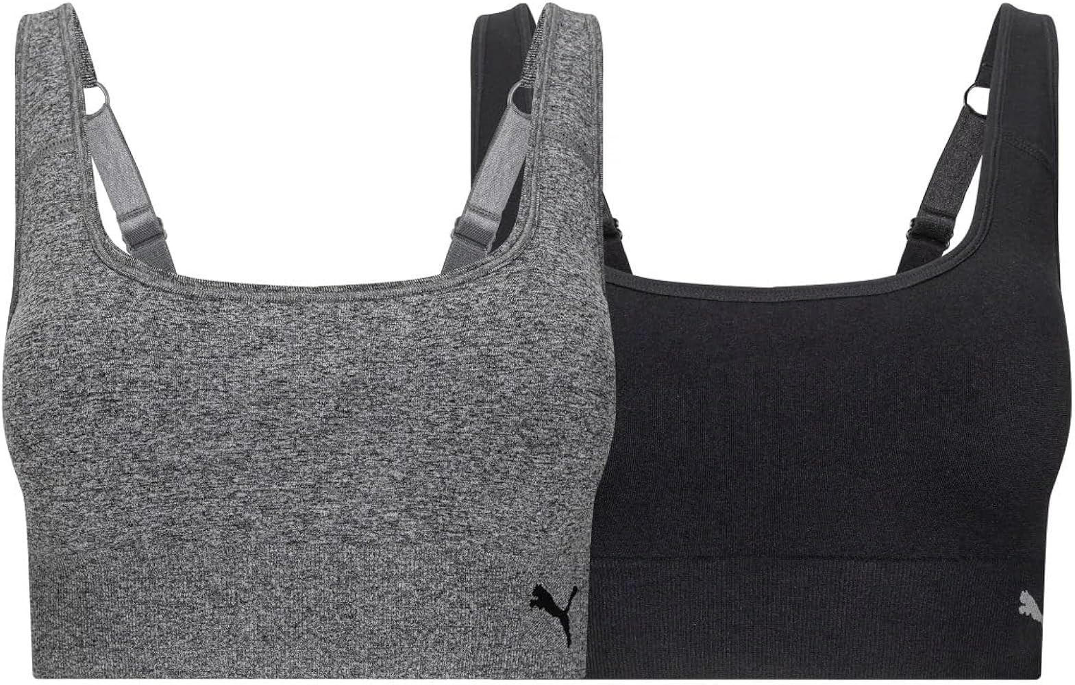 PUMA Sports Bra for Women Lightweight, Seamless Bras with Stretch Fit, 2-Pack | Amazon (US)