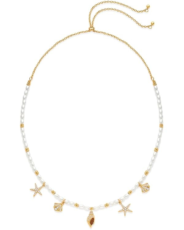 LILIE&WHITE Sea Shell Necklace For Women With Trendy Charms Summer Beach Beaded Necklace Shell St... | Amazon (US)