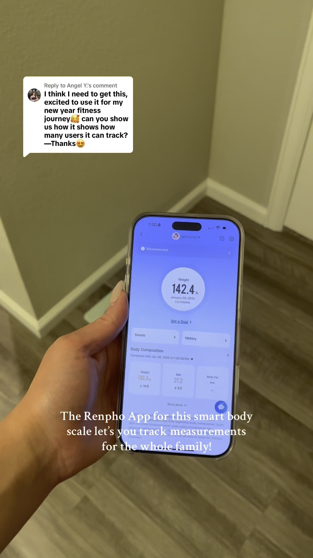 The Renpho Smart Body Scale lets you track an unlimited amount of users!

#LTKFitness #LTKFamily #LTKFindsUnder50