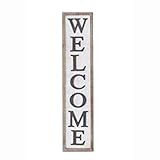 K&K Interiors 15058D 35.25 Inch Vertical White Welcome Sign, 80% MDF 20% Natural Wood - Fir | Amazon (US)