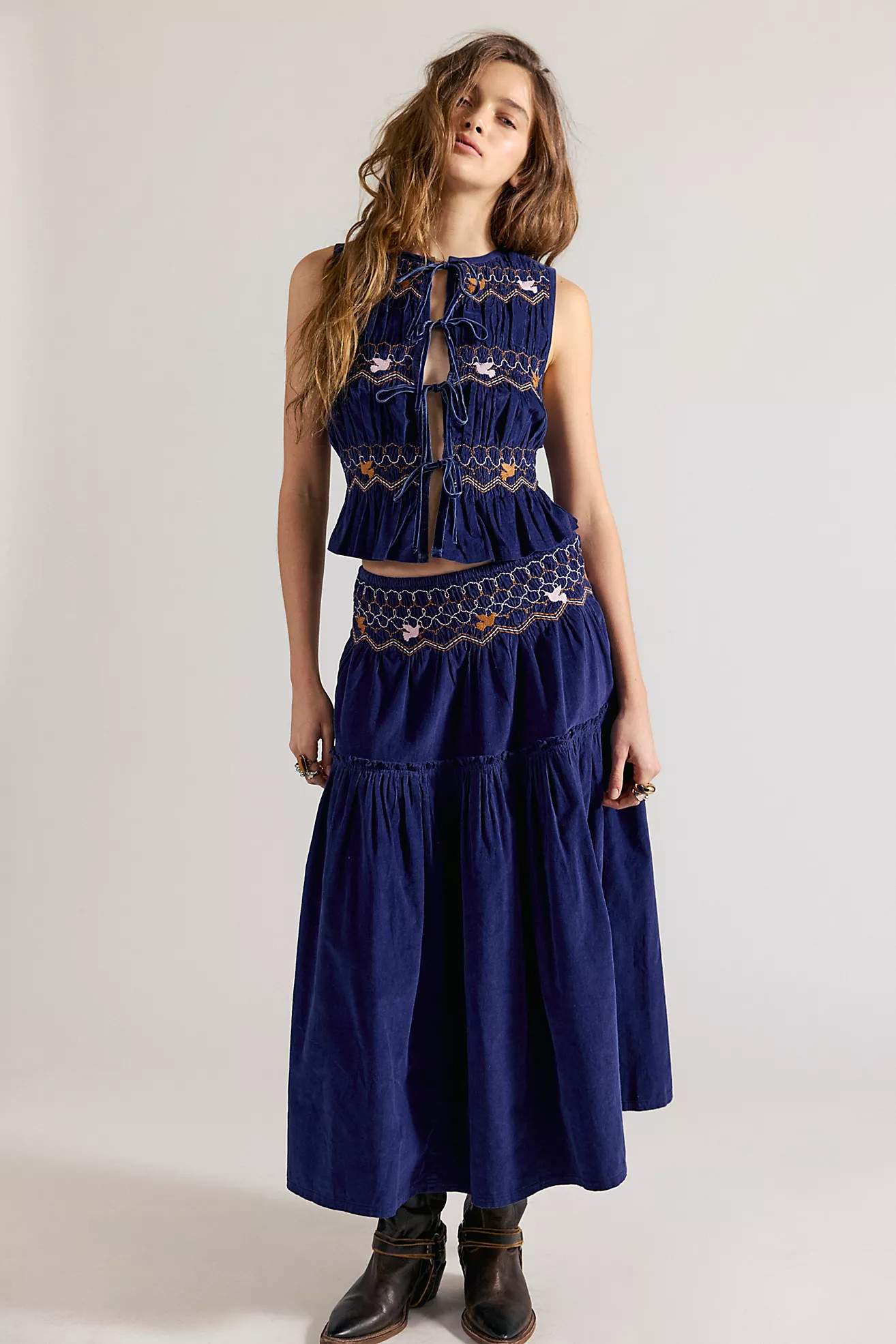 Terra Smocked Maxi Skirt Set | Free People (Global - UK&FR Excluded)