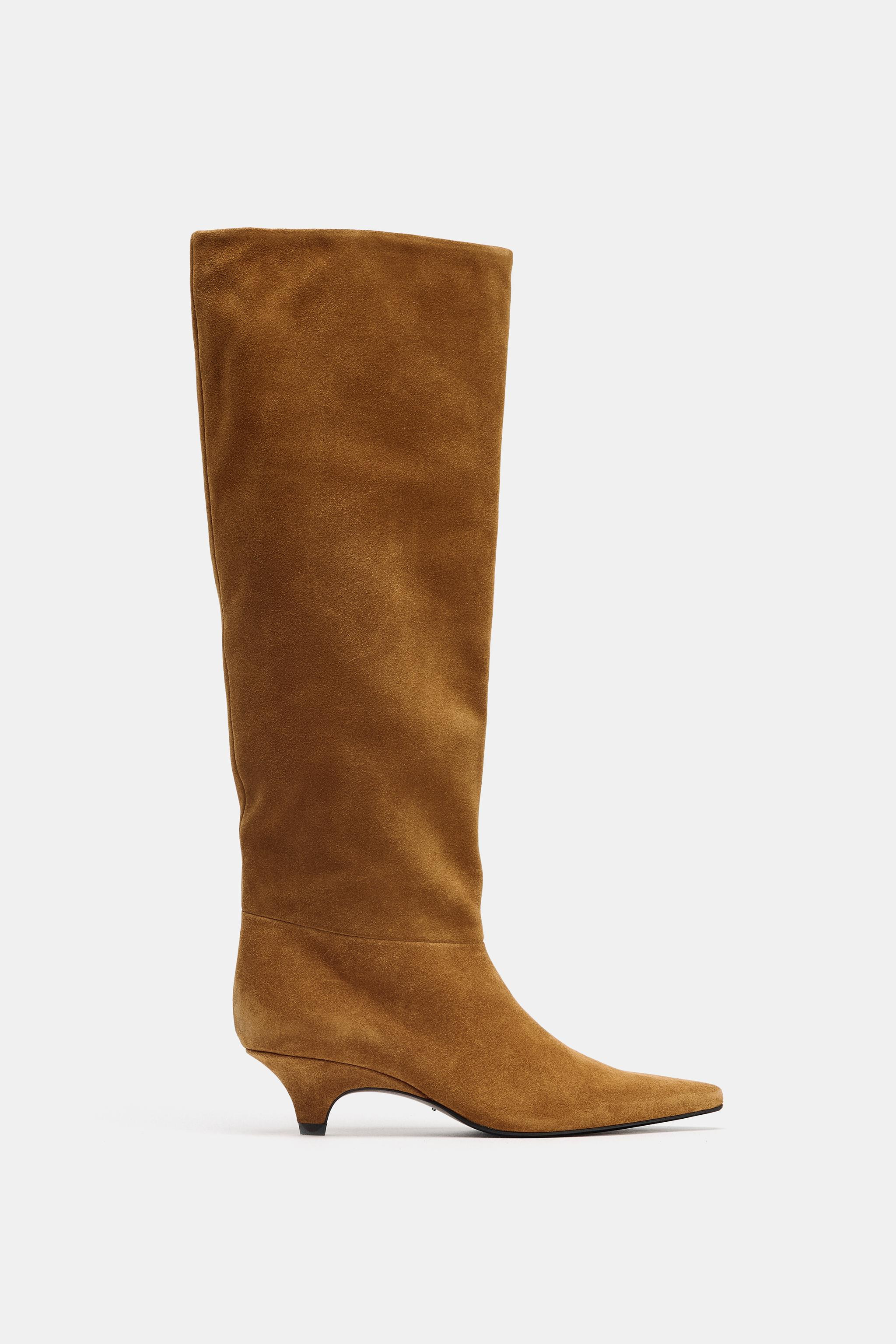 SUEDE HEELED BOOTS | Zara UK