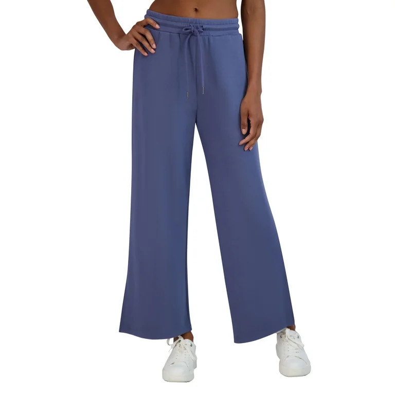 BCBG Paris Women's High Rise Wide Leg Stretch Scuba Pants with Pockets and Side Slit, Sizes XS to... | Walmart (US)