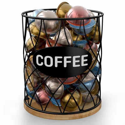 Coffee Pod Holder For Countertop Decor - K Cup Organizer For Coffee Bar，Essential Coffee Pod Organizer，Black&Wood | Wayfair North America