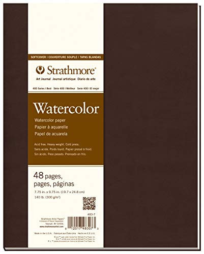 Strathmore 483-7 Softcover Watercolor Art Journal, 7.75" x 9.75", White, 24 Sheets | Amazon (US)