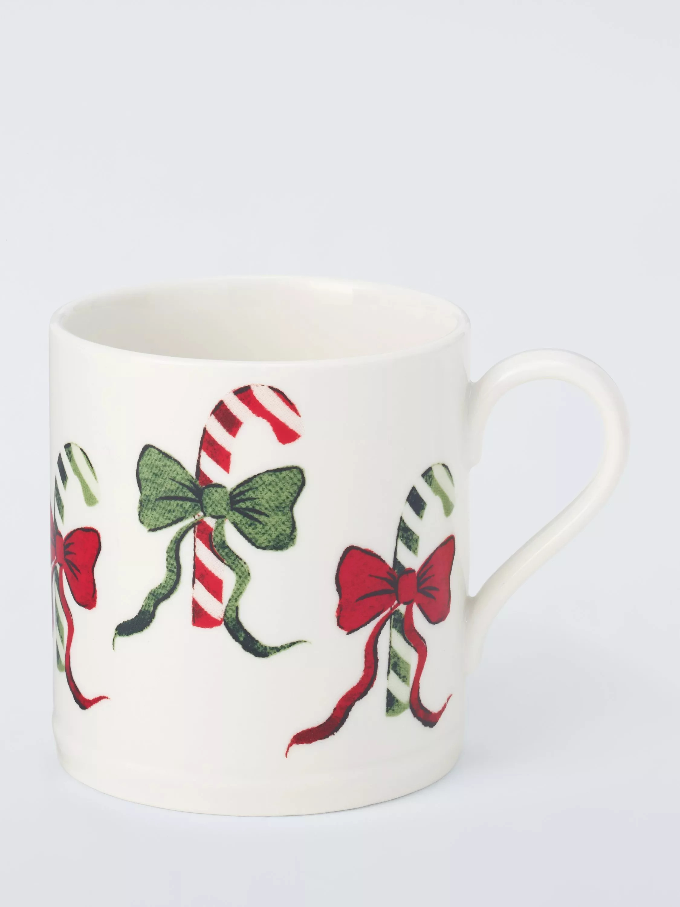 John Lewis Candy Cane Footed Fine China Mug, 270ml, White | John Lewis (UK)