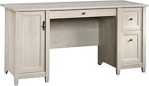 Sauder Edge Water Computer Desk, L: 59.06" x W: 23.23" x H: 29.02", Chalked Chestnut finish | Amazon (US)