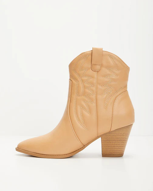 Stylish Bandit Ankle Western Booties - Toffee | VICI