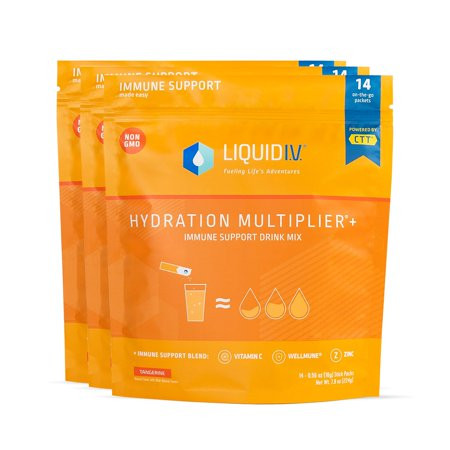 Liquid I.V. Hydration Multiplier + Immune Support Easy Open Packets Fresh Tangerine Flavor (42) | Walmart (US)