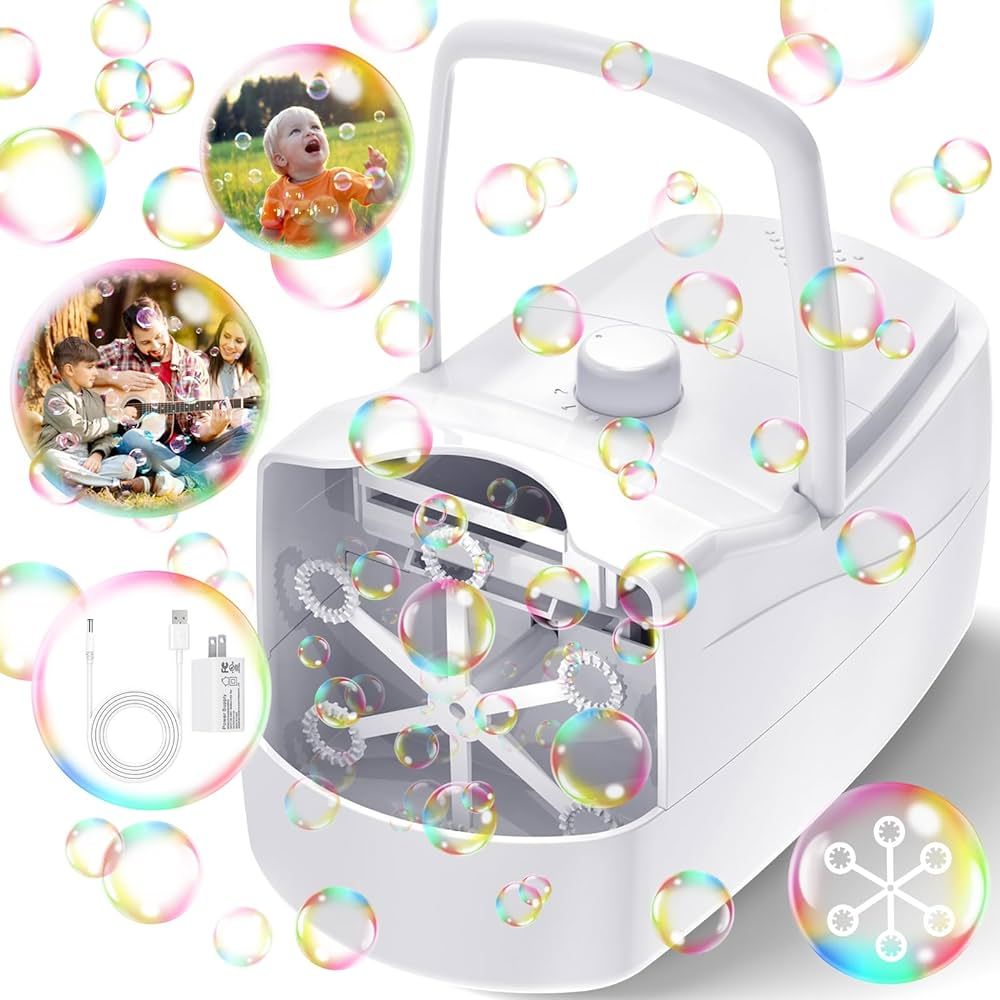 Bubble Machine,18000+ Big Bubbles/Min Automatic Bubble Blower for Kids with 2 Speeds,6 Wands,Oper... | Amazon (US)