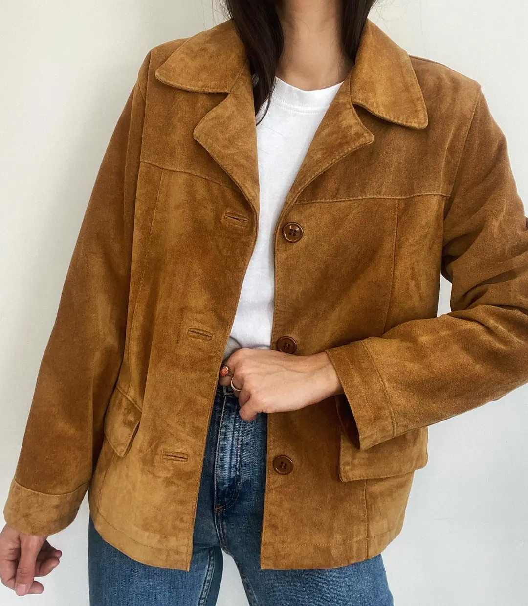 Vintage Brown Suede Leather Blazer Coat for Women Western-inspired Design Genuine Suede Leather O... | Etsy (US)
