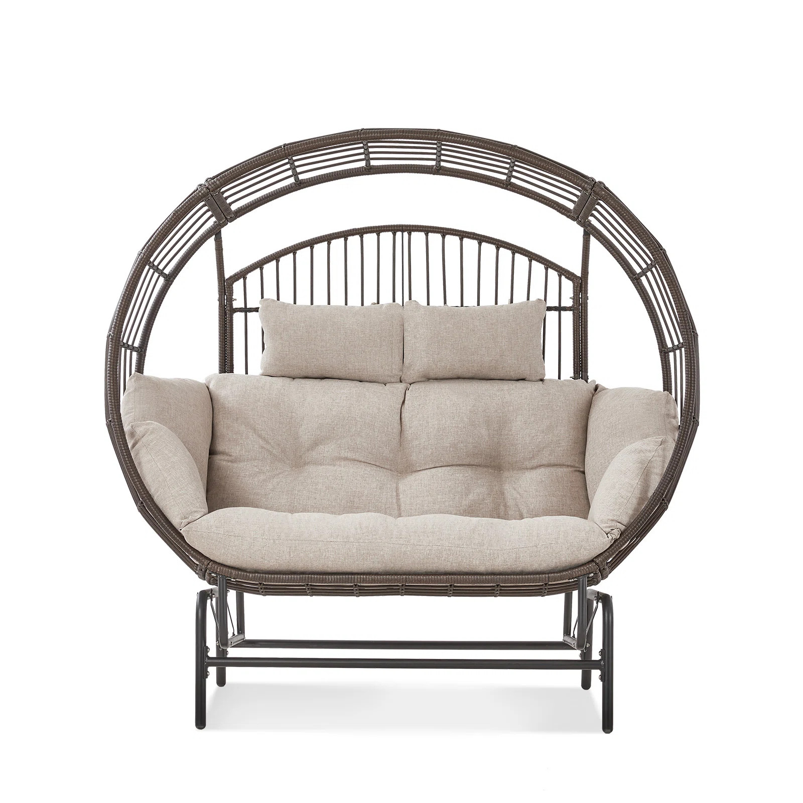 Bay Isle Home™ Outdoor Swing Egg Chair, 2-Person PE Wicker Porch Swing With Stand, Indoor/Outdo... | Wayfair North America