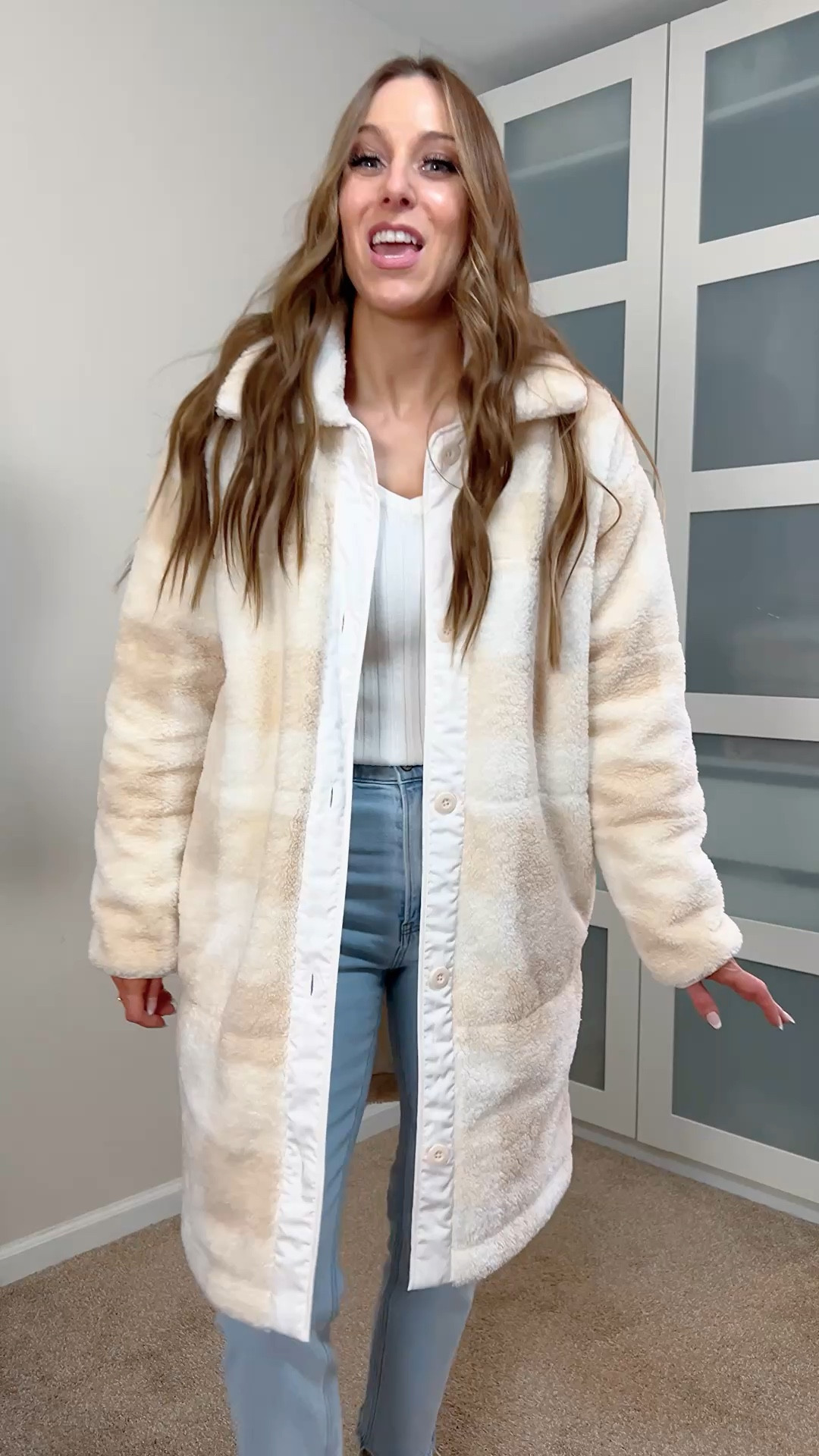 Cozy or too heavy? Teddy Sherpa coat review.
I’m wearing a size small in the beige ivory buffalo plaid color.


#LTKootd #LTKSeasonal #LTKOver40