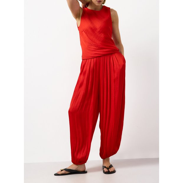 Buy Red Satin Balloon Leg Co-ord Trousers 20 | Co-ords | Tu | Tu Clothing