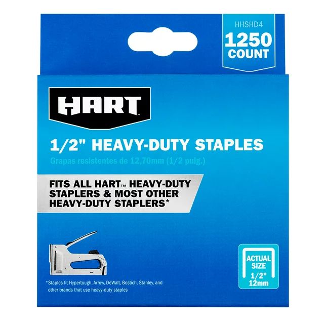 HART 1/2-inch Heavy-Duty Staples (1,250 Count) - Walmart.com | Walmart (US)