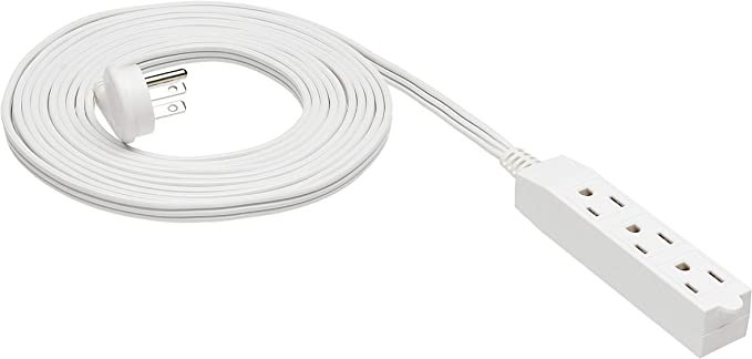 Amazon Basics 15-Foot 3-Prong Flat Plug Grounded Indoor Extension Cord with 3 Outlets - 13 Amps, ... | Amazon (US)