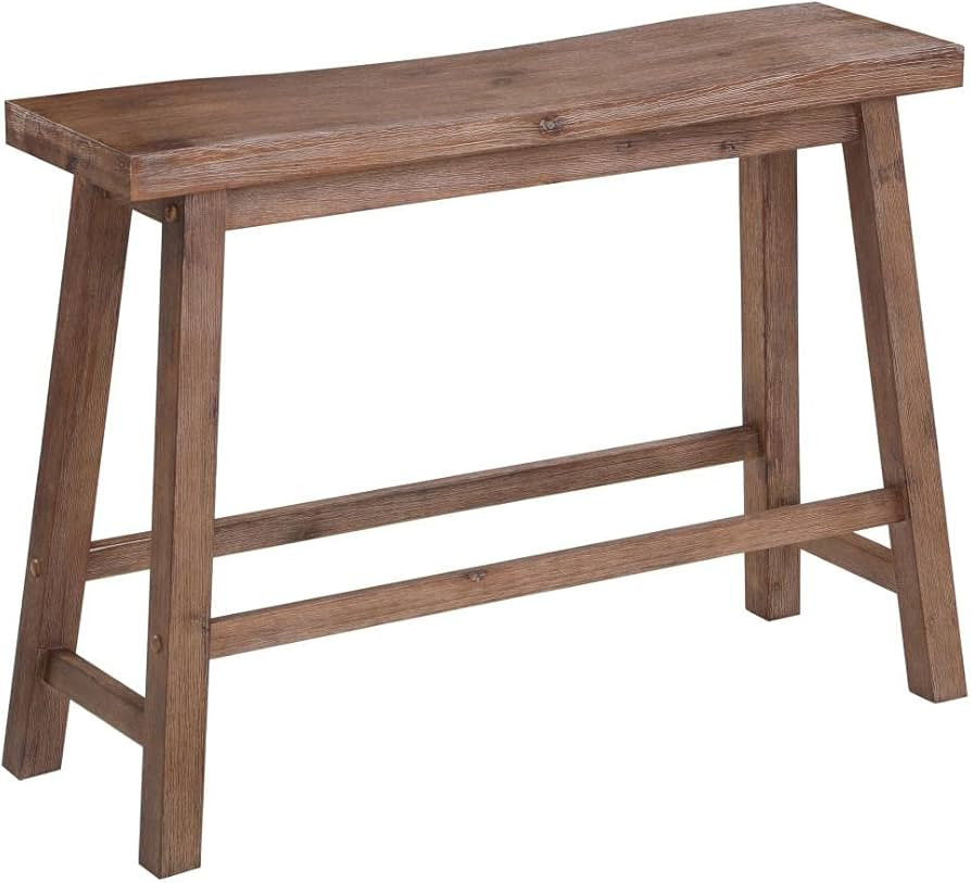 Boraam Sonoma Saddle Bench, 24-Inch, Barnwood Wire-Brush, Model:75025 | Amazon (US)