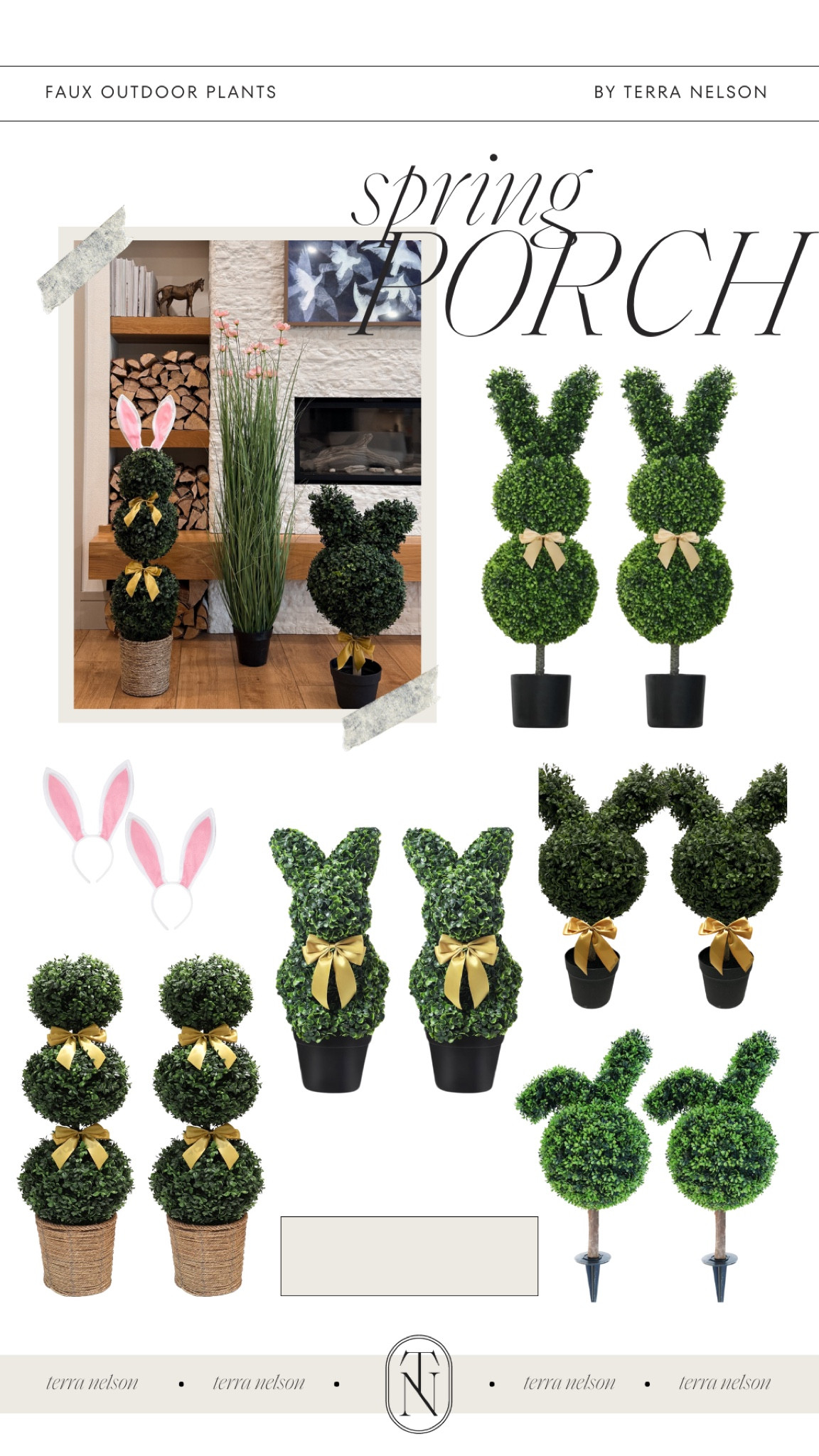 THESE WILL SELL OUT ✨Outdoor faux plants. Easter and spring bunny front porch decor 