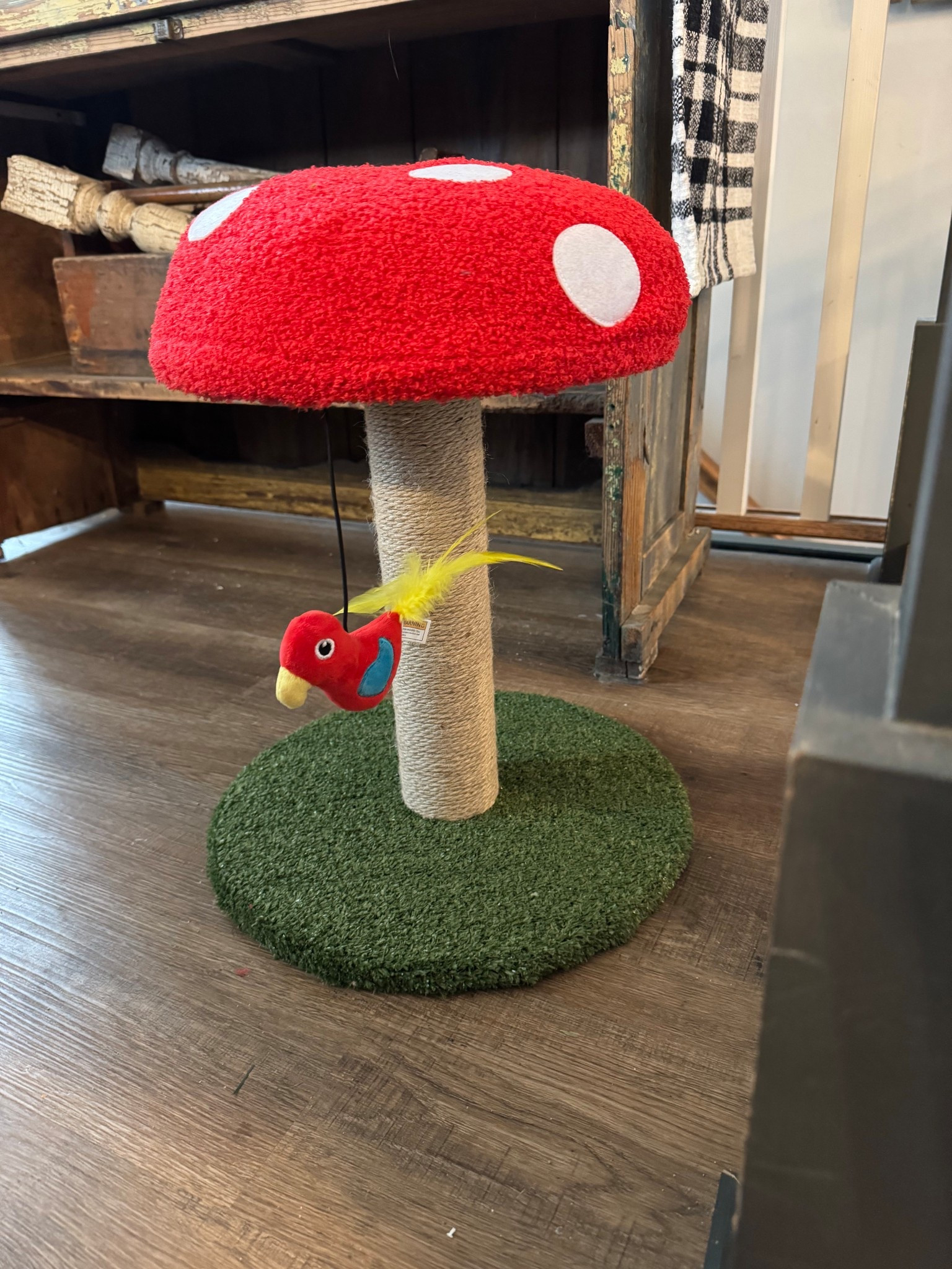 Walmart find!

Vibrant Life Deluxe Jute Mushroom Cat Scratching Post with Dangling Bird Toy, Multicolor

#LTKHome #LTKStyleTip #LTKPets