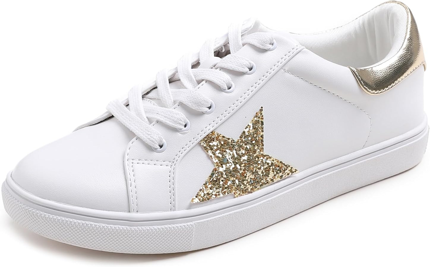 FEVERSOLE Women's Featured PU Leather Colorful Lace-Up Sneaker | Amazon (US)