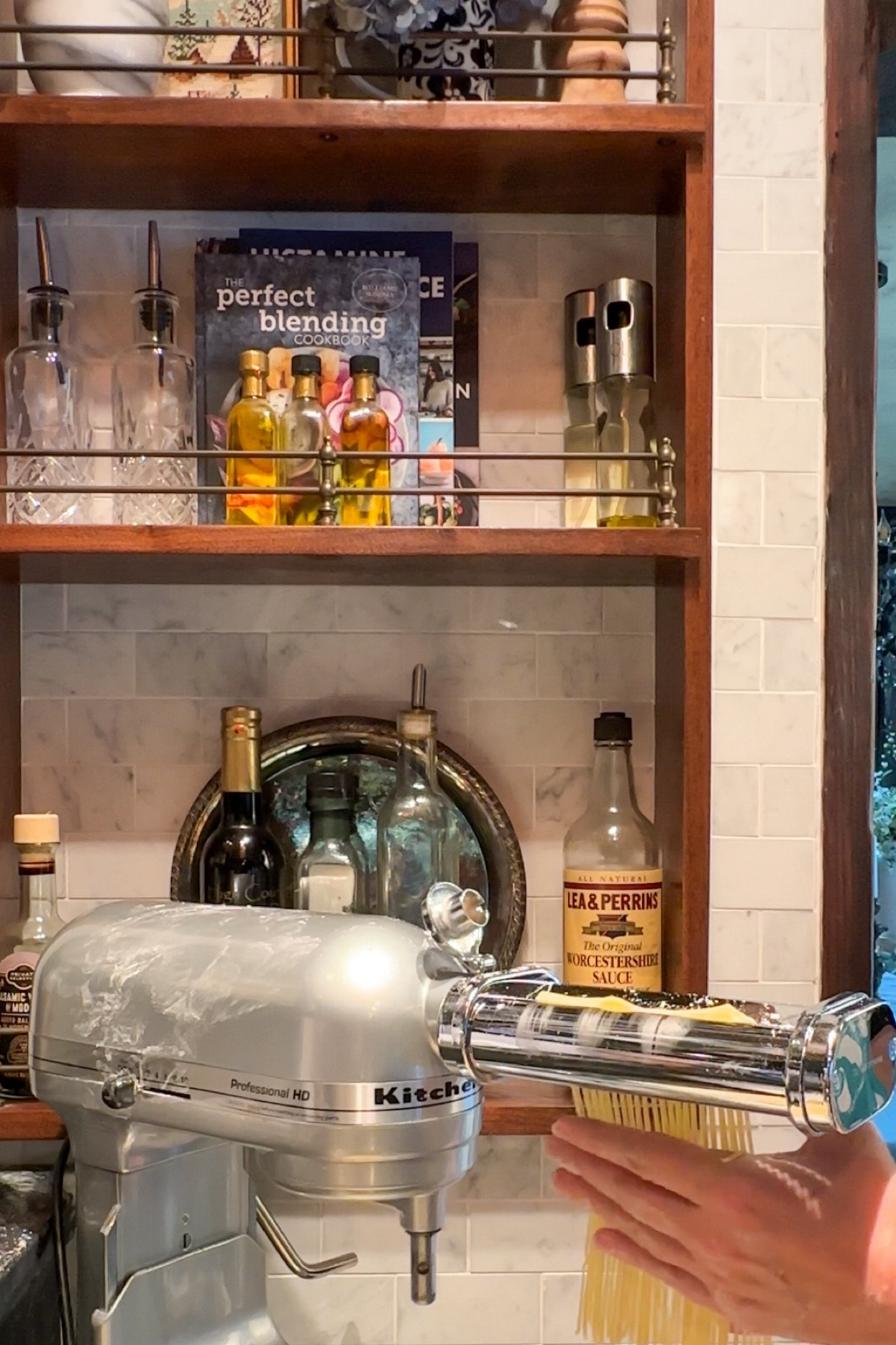 The oil shelves in the baking space are one of my favorite features in this kitchen!  Not only are they pretty, but they keep all of our favorite sauces and cooking oils within reach (but also safely away from the heat) ❤️

#LTKfamily #LTKstyletip #LTKhome