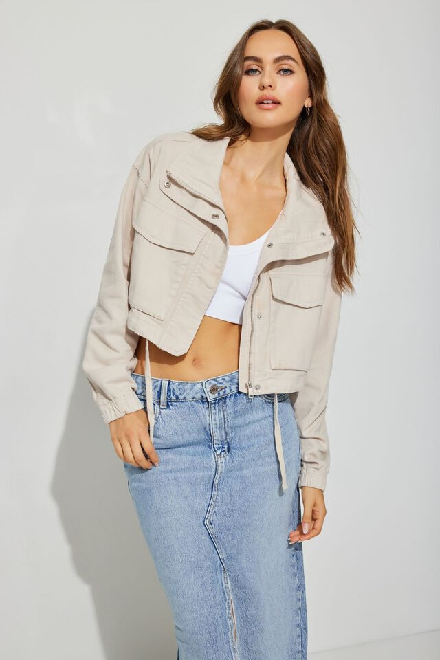 Cropped Utility Denim Jacket | Garage Clothing