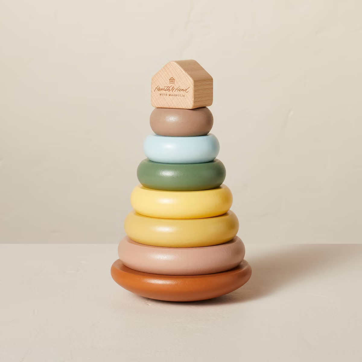 Toy Rainbow Wooden Ring Stacker - 8pc - Hearth & Hand™ with Magnolia | Target