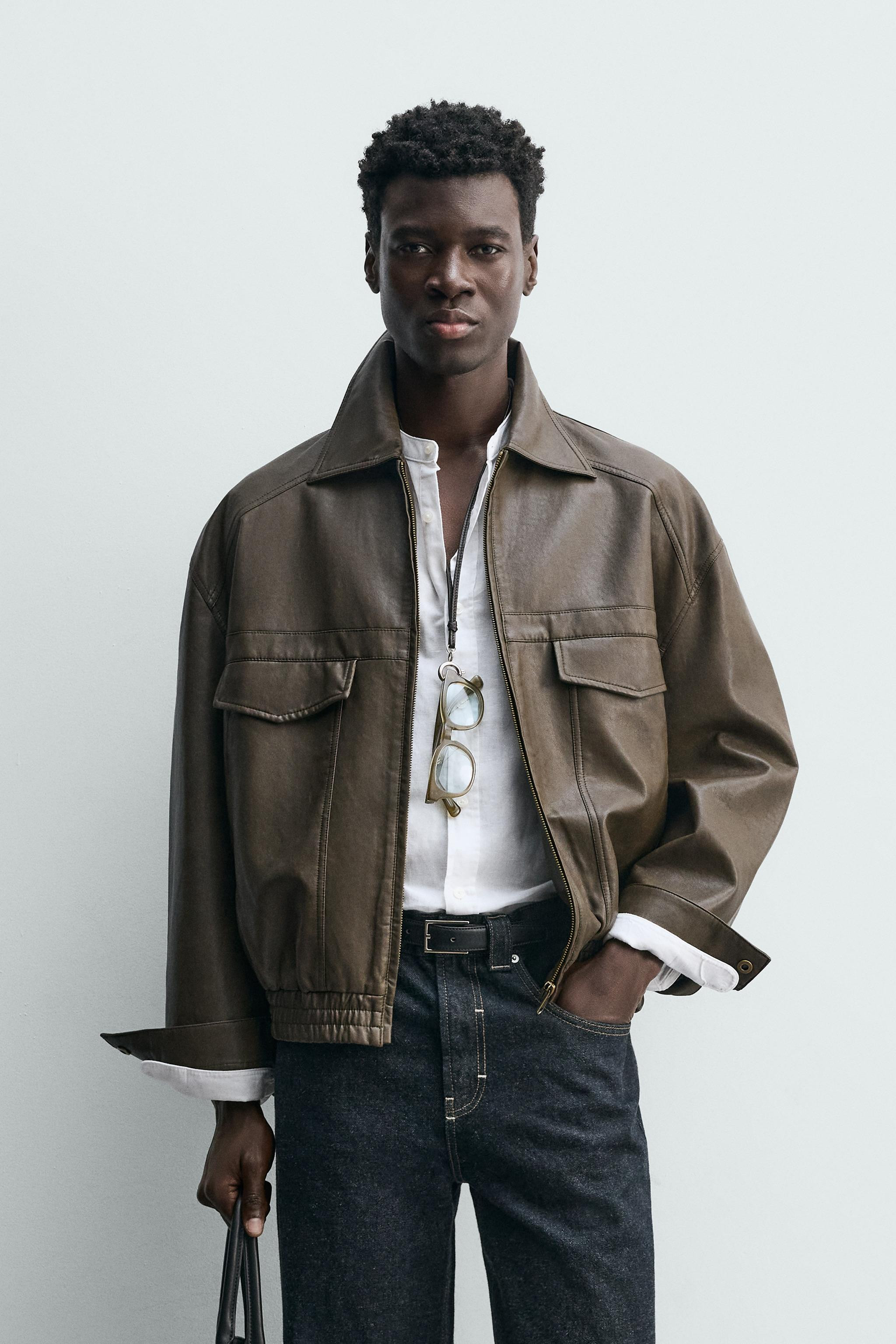 FAUX LEATHER BOMBER JACKET | Zara US