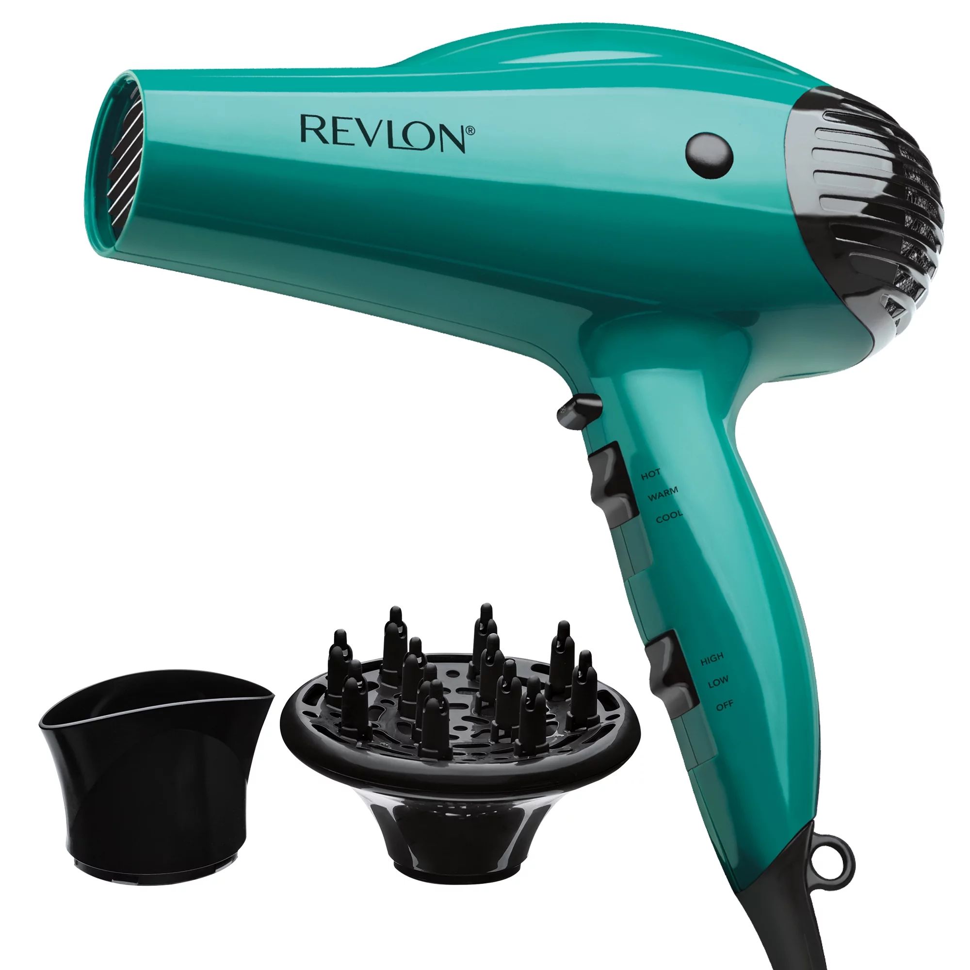 Revlon Essentials Volume Booster Hair Dryers, Green with Concentrator and Diffuser - Walmart.com | Walmart (US)