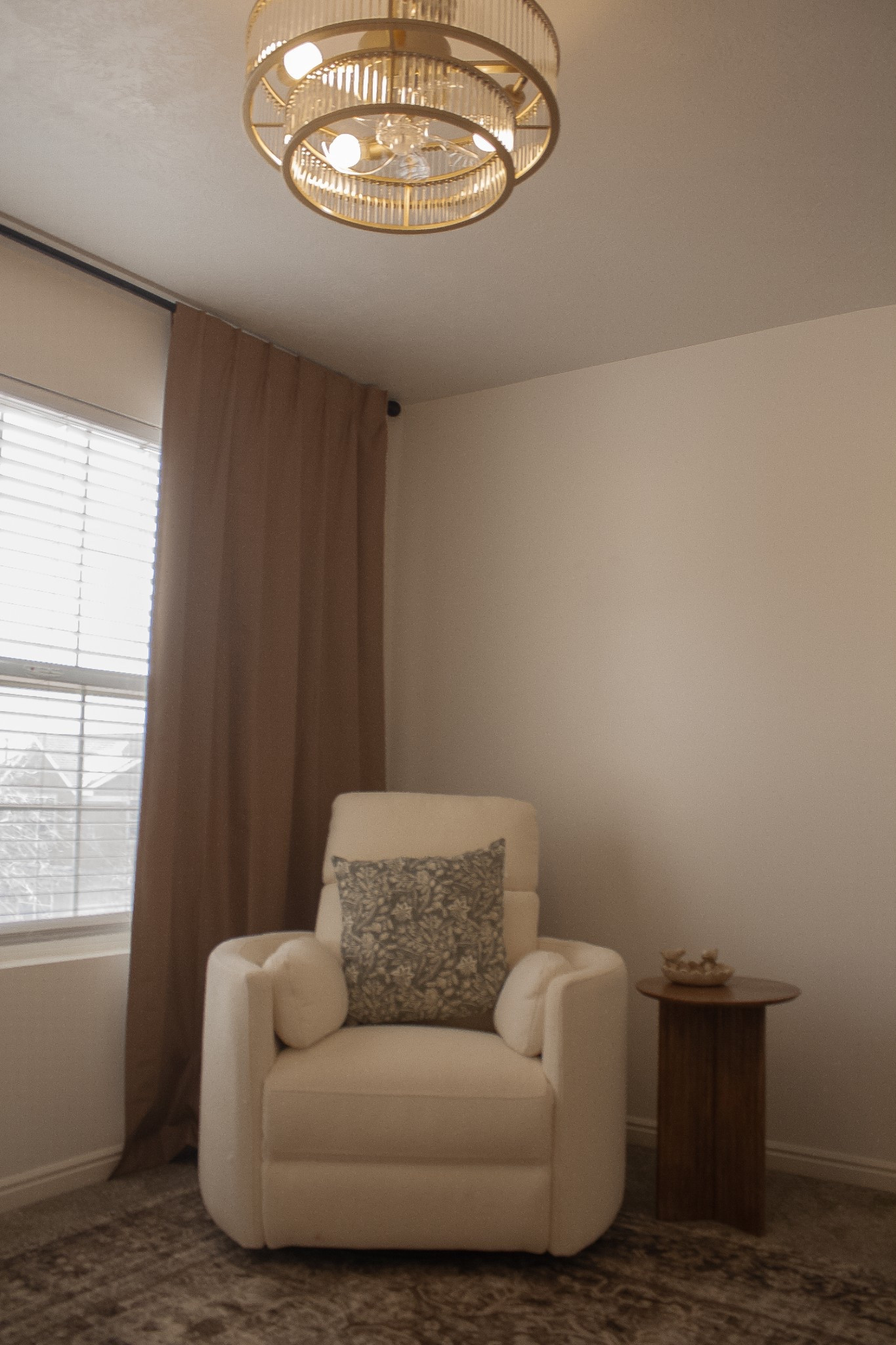 Our nursery recliner 🤍

Nursery curtains. Curtain rod. Nursery rocking chair. Throw pillow. Accent pillow. Side table. Fan chandelier. Fandelier. Cute rug  

#LTKHome #LTKBaby #LTKStyleTip