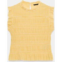 Zara - Gingham Smocked Top - Ecru/Yellow - Xl - Woman | Zara UK