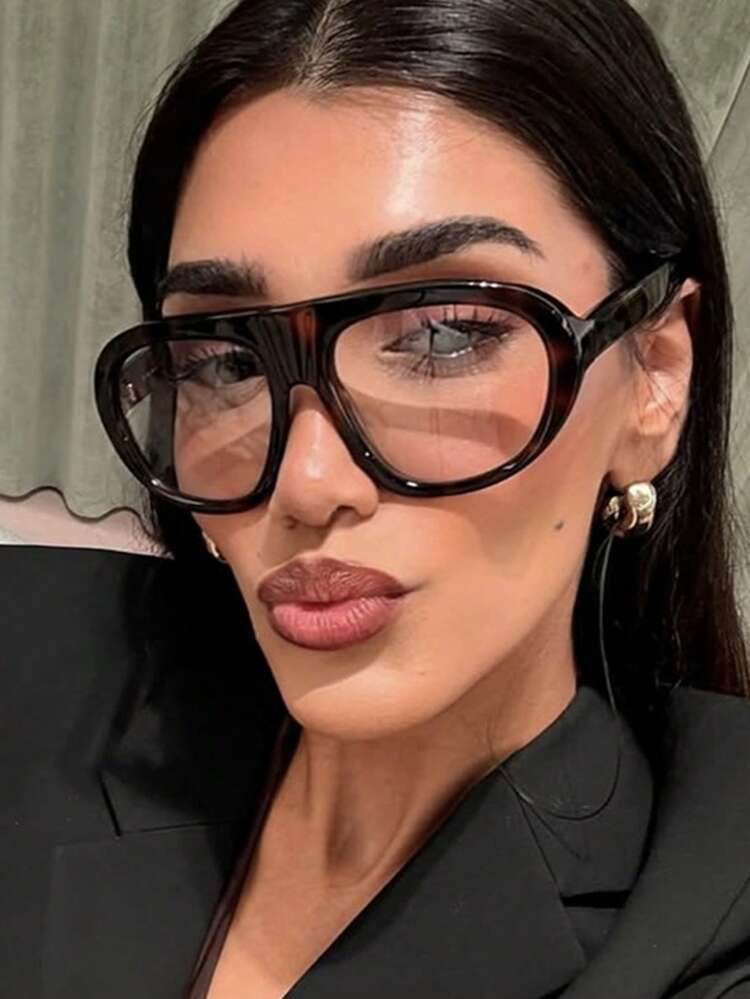 1pc/2pcs Women's Oversized Retro Tortoiseshell Non-Prescription Glasses, Fashionable Commuter Ess... | SHEIN