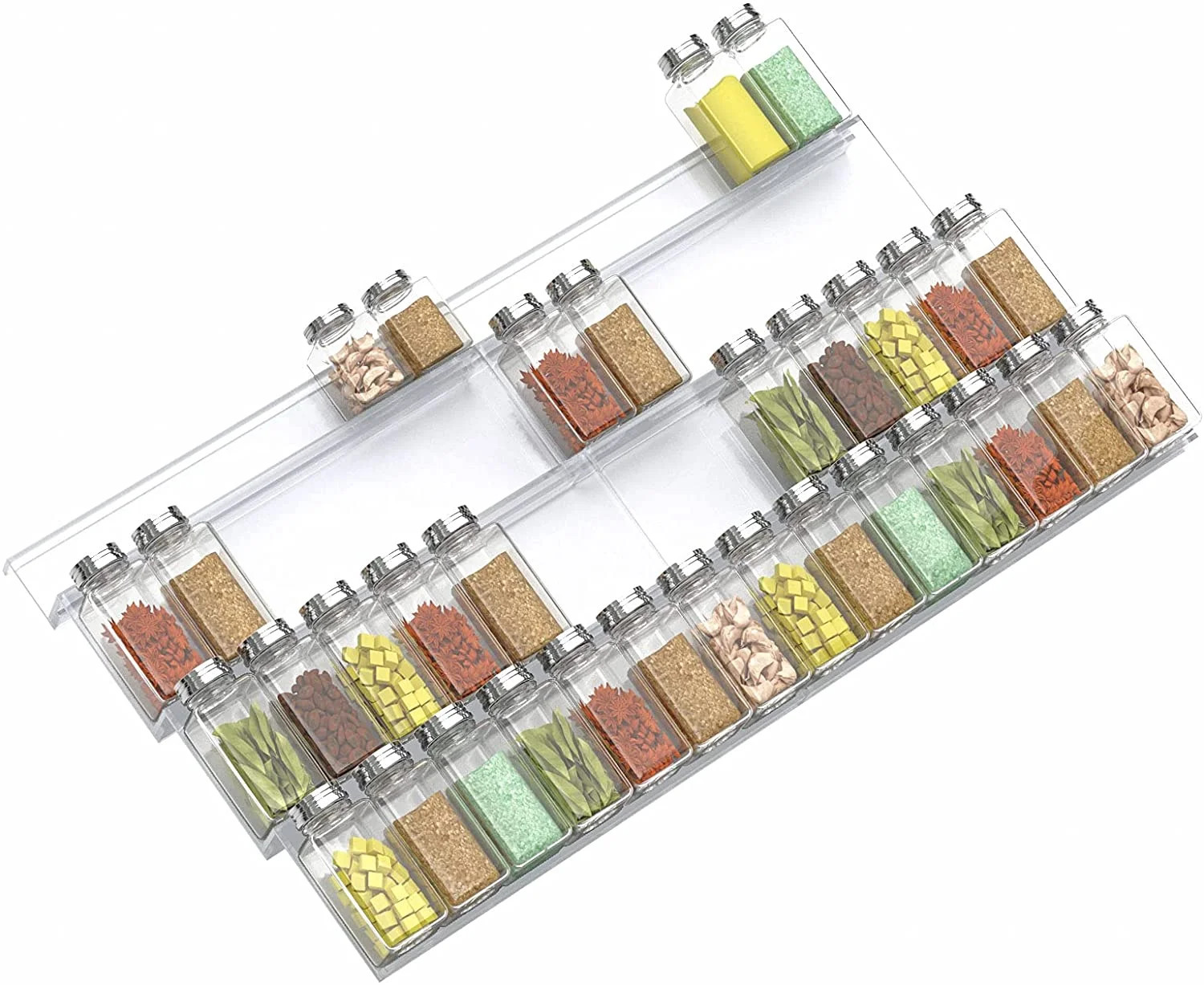 Niubee Adjustable Expandable Acrylic Spice Rack Tray - 4 Tier Spice Drawer Organizer for Kitchen ... | Walmart (US)