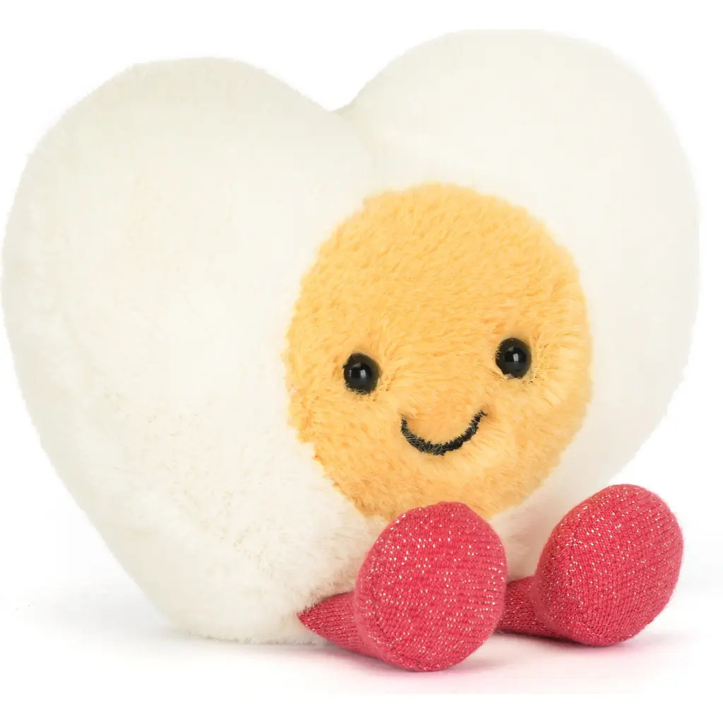 Jellycat Amuseables Heart Boiled Egg Stuffed Animal in White Multi at Nordstrom | Nordstrom