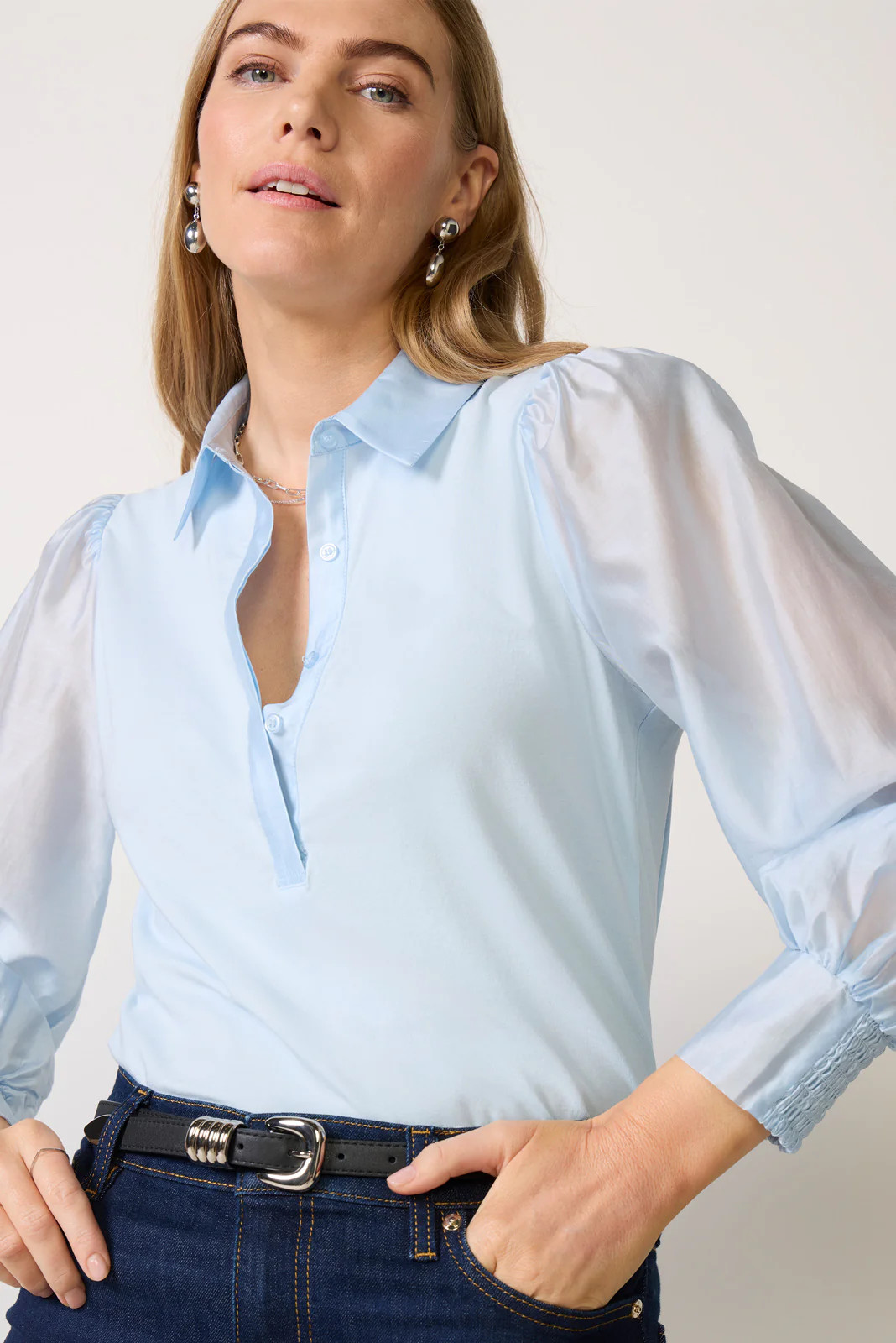 Nelly Sheer Sleeve Top | Evereve