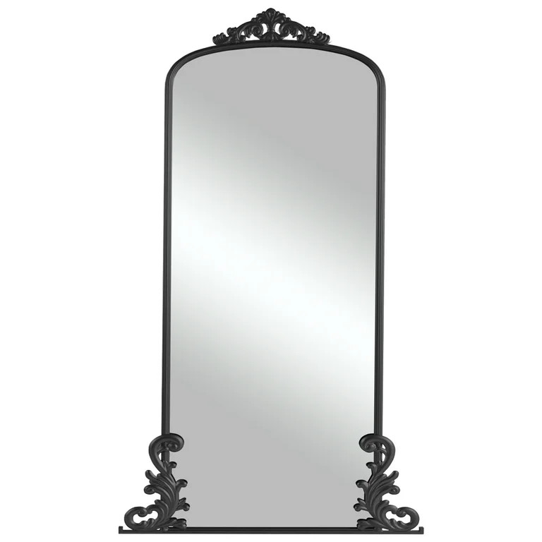 NeuType Arch Full Length Mirror Vintage Fireplace Mirror 68"*29",Black,Iron | Walmart (US)