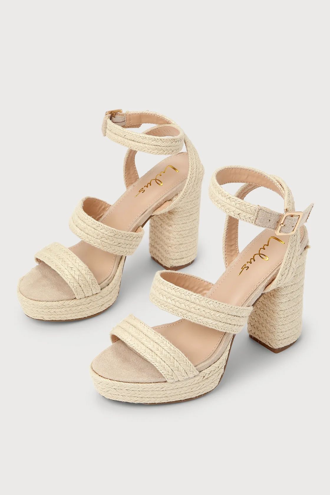 Morrin Natural Raffia Platform Ankle Strap High Heel Sandals | Lulus