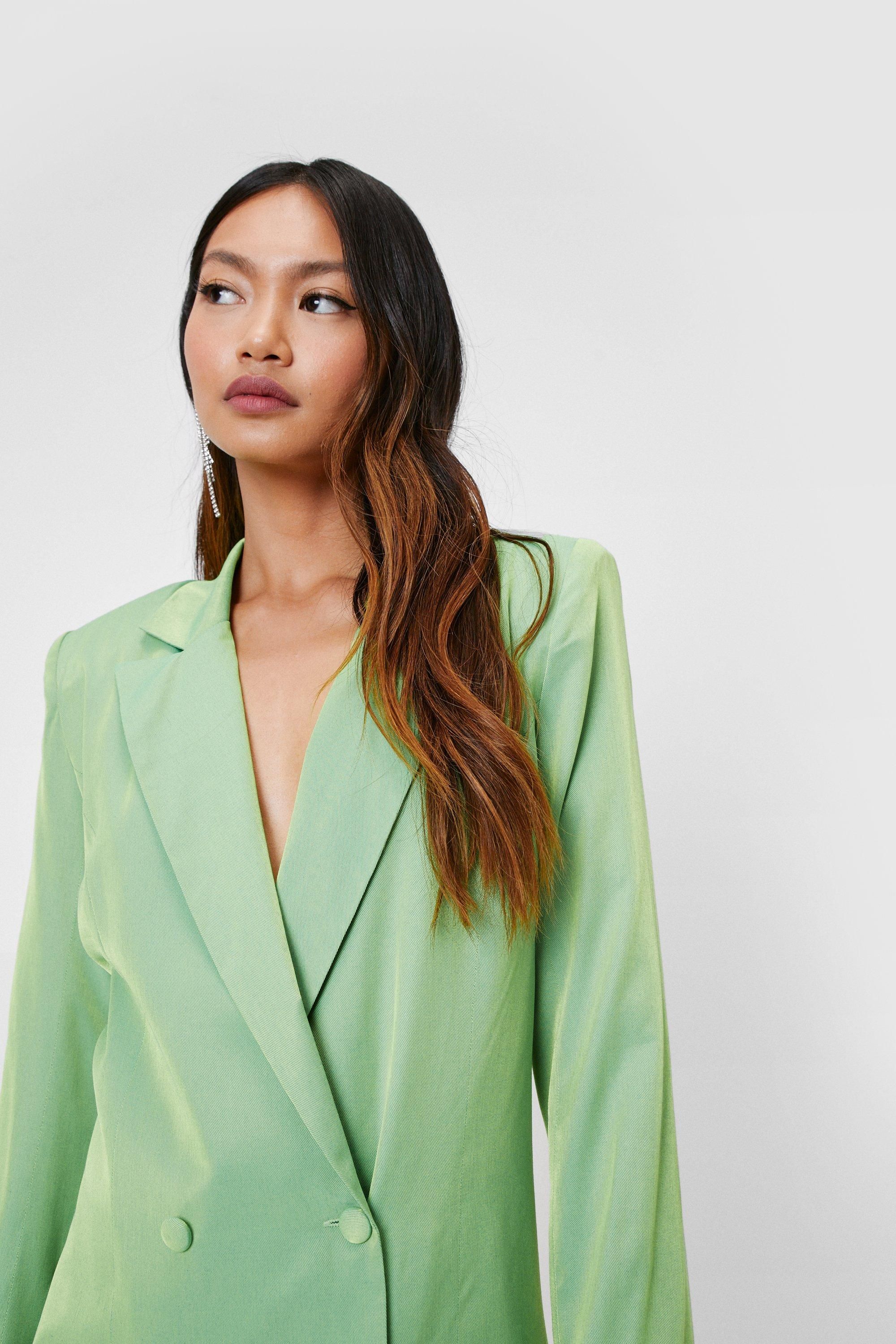 Petite Shimmer Double Breasted Mini Blazer Dress | Nasty Gal (US)