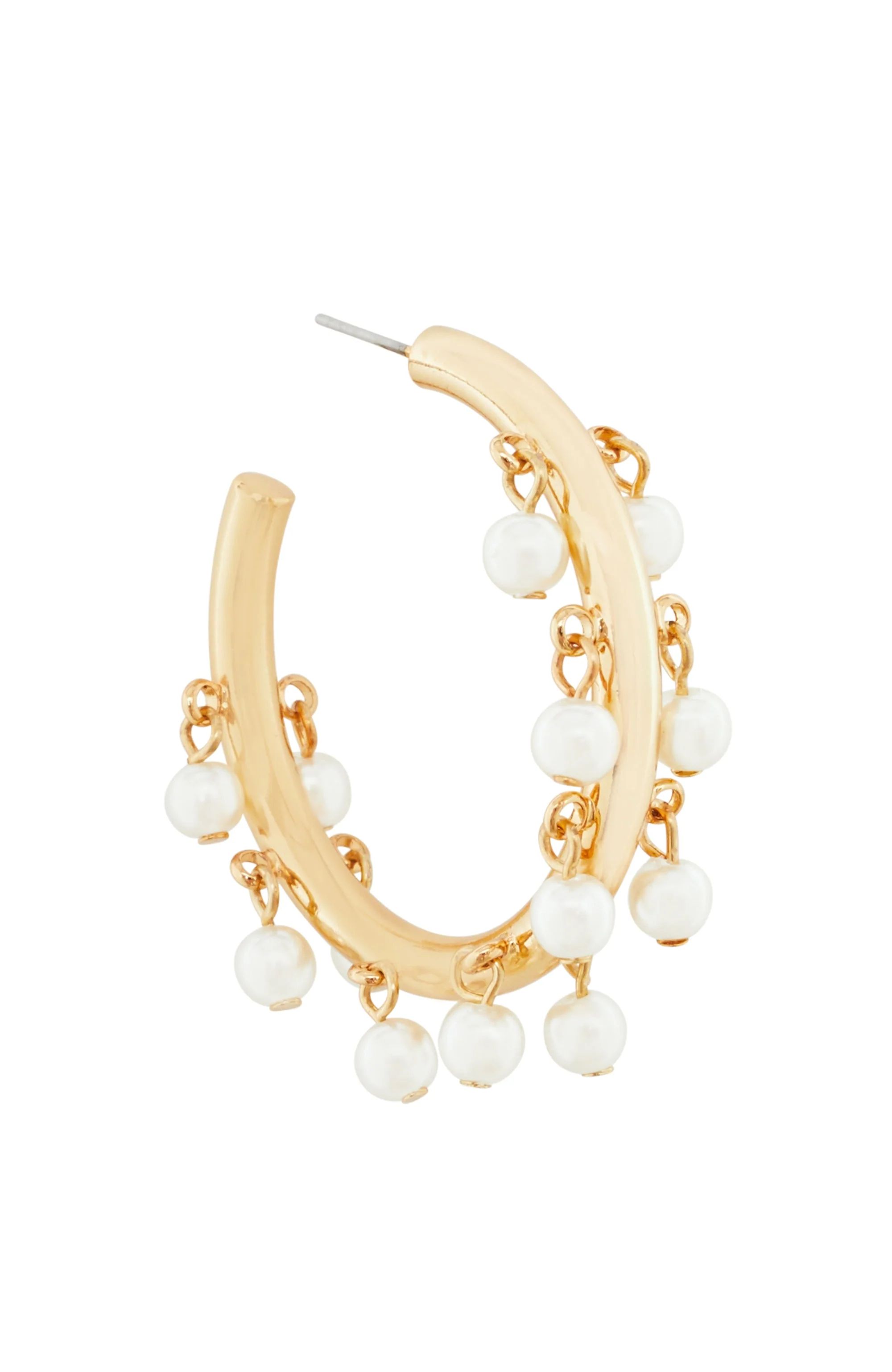Pearl Hoop Earrings by Pearl by Lela Rose | Support HerStory