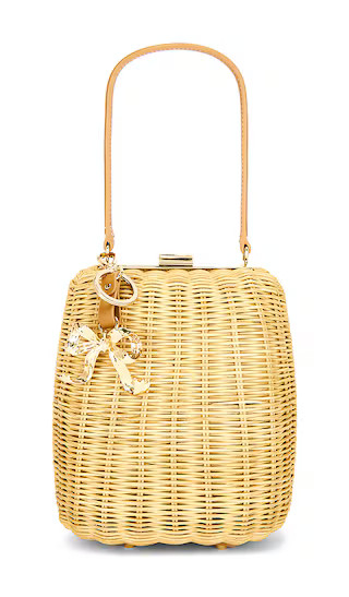 Brown Rattan Bag With Keychain in Brown | Revolve Clothing (Global)