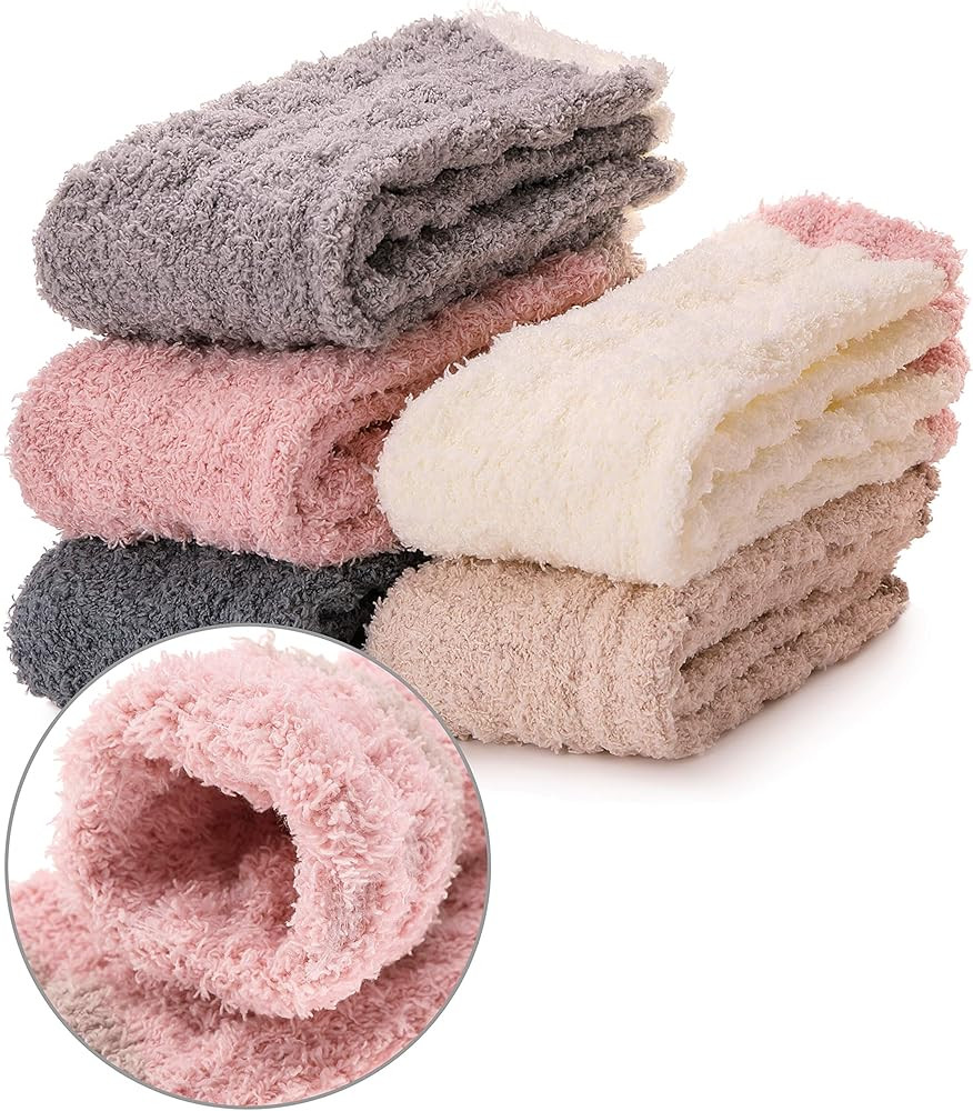 EBMORE Womens Fuzzy Socks Slipper Soft Cabin Plush Warm Fluffy Winter Sleep Cozy Adult Socks | Amazon (US)