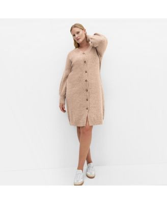 City Chic Women's Plus Size Eleni Cardigan Midi Dress - Taupe marle | Macy's