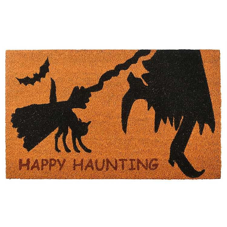 Happy Haunting Witch Broom Doormat | Kirkland's Home