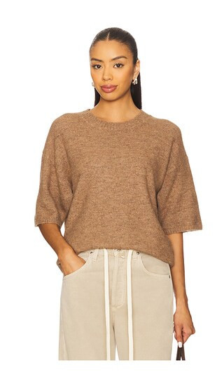 Free People Margot Sweater Tee in Beige. - size S | Revolve Clothing (Global)