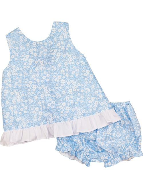 Blue And White Floral Diaper Set - Shipping Mid-April | Cecil and Lou