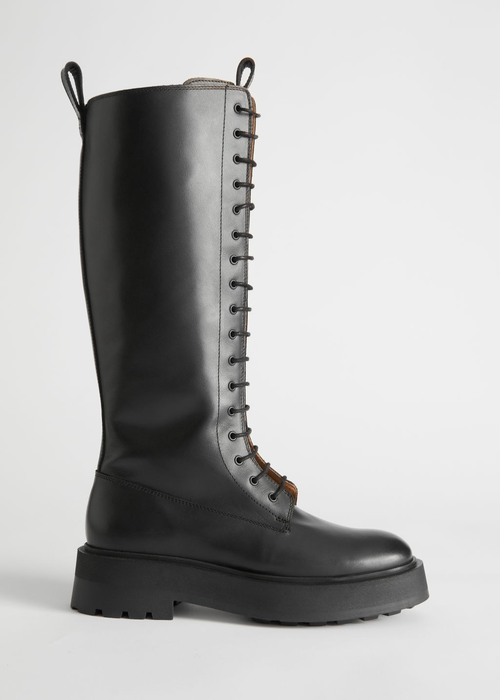 Chunky Knee High Leather Boots - Black | & Other Stories (EU + UK)