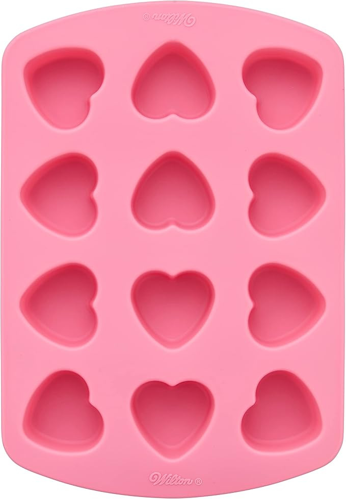 Wilton Heart-Shaped Valentine's Day Silicone Baking and Candy Mold, 12-Cavity | Amazon (US)