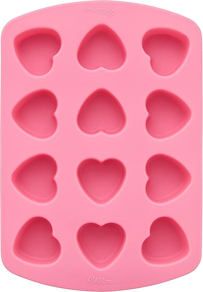 Wilton Heart-Shaped Valentine's Day Silicone Baking and Candy Mold, 12-Cavity | Amazon (US)