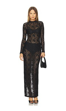 Nookie Roxana Long Sleeve Gown in Black from Revolve.com | Revolve Clothing (Global)